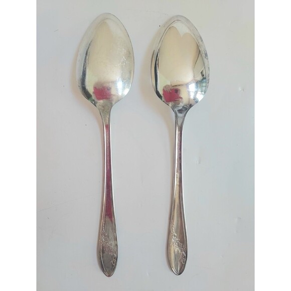 Vintage 1946 Oneida Tudor Plate Queen Bess Ladle Pie Server & 2 Serving Spoons - Picture 7 of 7
